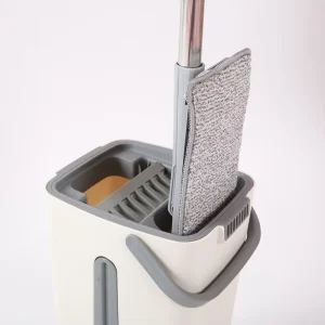 Small Medium Bucket Set Hands Free Self Wringer Stainless Steel Flat Mop 2 Mopheads Dry Wet Use One Sweep Sustainable High