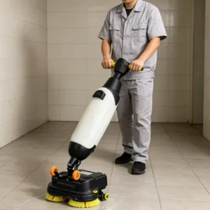 Small Walk Behind Floor Scrubber Machine Rechargeable Mini Electric Floor Cleaner