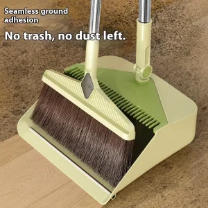 Soft Bristle Lightweight Household Floor Cleaning Broom and Dustpan Set with Long Handle