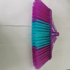 Soft-Bristle Portable Broom and Dustpan Set with Plastic Broom Head and Wooden Broom Stick