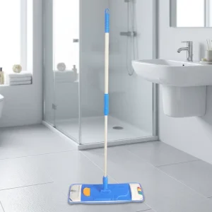 Soft Flat Mop With Rotating Head and Telescoping Pole Handle For Bedroom Floors