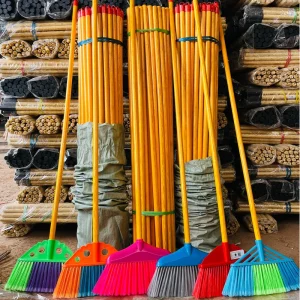 Soft Plastic Broom and Dustpan Set with Long Handle