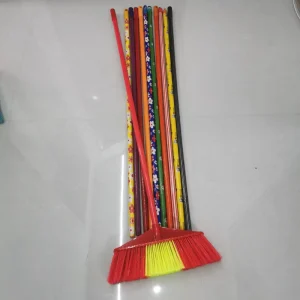 Soft Plastic Broom and Mop with Wooden Broomstick