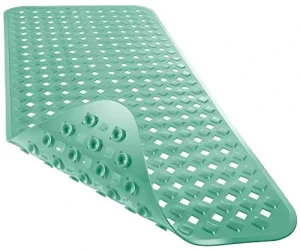 Solid Color PVC Machine-Made Anti-Slip Bath Mat Shower Floor Mat Waterproof Bathroom Rug