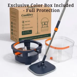 South America TK Hot Mop Bucket Set Stainless Steel Pole Transparent Mop Bucket 2 Microfiber Mop Pads High Dehydration Rate