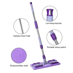 Space saving Flat Mop Flat Mop With Strong Decontamination Ability Flat Mop for Hand free Cleaning