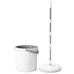 Spin Mop Bucket Set with 360-Degree Rotating Microfiber Mop Head for Home Bathroom and Kitchen Floor Cleaning
