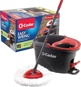 Spin Mop Bucket Set with Microfiber Mop Head Replacement Part, Without Logo