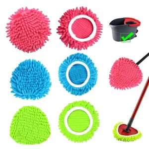Spin Mop Heads Replacements Compatible with Ocedar Easywring 1 Tank System Chenille Mops Duster Pad Washable Dust Refills