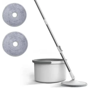 Spin Mop System with Self-Cleaning Function and Quiet Operation for Washing and Mopping