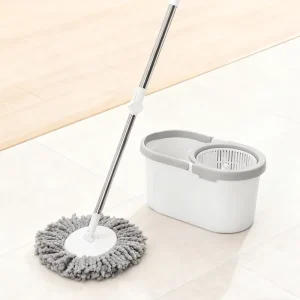 Spin Mop and Bucket Combo with Self-Washing, Spin-Dry, and Self-Wringing System