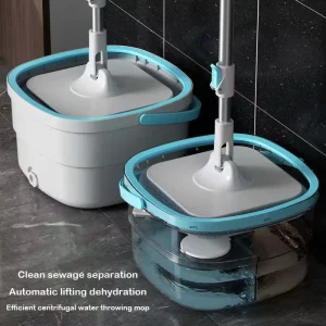 Spin Mop and Bucket Floor Cleaning Mops With Dirty Clean Water Separation Bucket