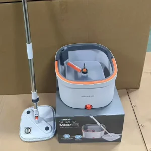 Spin Mop and Bucket Set with Separate Clean and Dirty Water and Thickened Microfiber Cloth