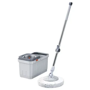 Spin Mop and Bucket System with Separate Clean and Dirty Water Compartments