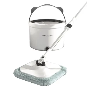 Spin Mop with Dual-Chamber Clean and Dirty Water Separation and Reusable Mop Pads