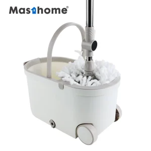 Spin Rotating Mop and Bucket Set with Wringer, Wheels and 360-Degree Mop Head for Indoor Floors