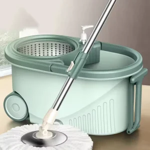 Spinning Mop Bucket Cart with Microfiber 360° Rotating Mop Heads