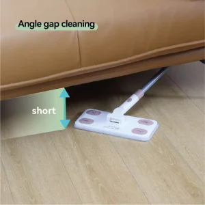 Split Detachable-Pole Static Dust Mop with Sponge Wear-Resistant Baseplate, Press Buckle, Disposable Wipe, and Microfiber Towel