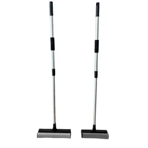 Sponge Window Squeegee Telescopic Aluminum Handle for Glass Car Shower 2-in-1 10-Inch Cleaning Tool