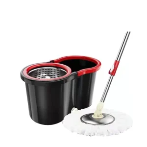 Spotzero by Milton Prime Spin Mop Portable Bucket With Wringer on Wheels 360 System Microfiber Technology Adjustable Handle