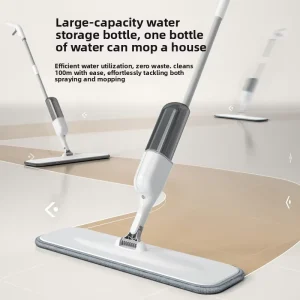Spray Flat Mop with Microfiber Pad, Iron Pole, Wet/Dry Use for Wood Floors