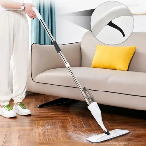 Spray Flat Mop with Microfiber Pad for Wet and Dry Household Floor Cleaning