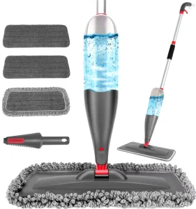 Spray Mop with 3 Washable Pads and 800 ml Refillable Bottle for Hardwood, Laminate and Ceramic Tile Floors