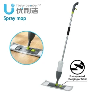 Spray Mop with 450ml Built-In Water Tank, Foot Pedal Cloth Release and Chenille Flat Mop