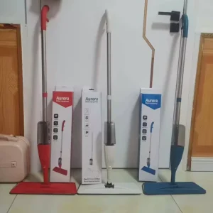 Spray Mop with Large-Capacity Water Tank, Stainless Steel Flat Mop for Hardwood, Tile, and Laminate Floors