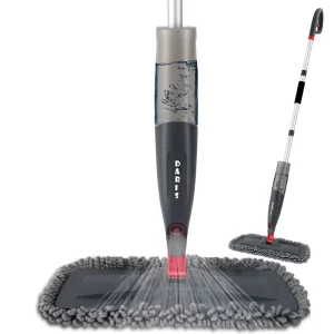 Spray Mop with Widened Panel and 500ml Refillable Bottle for Home Floor Cleaning