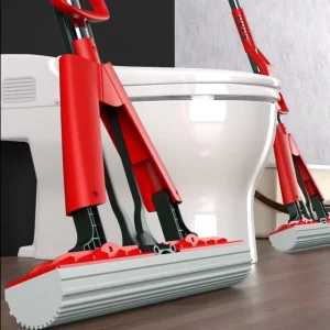 Squeeze Sponge Floor Cleaning Mop with Bucket, Microfiber Pads and Spray Mop