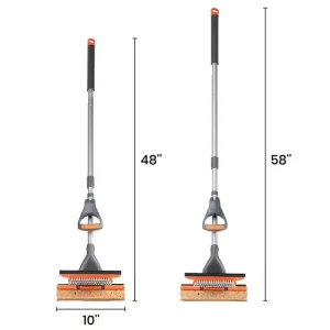 Squeeze Sponge Mop with Telescopic Pole and Hands-Free Cleaning