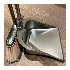 Stainless Steel Broom and Dustpan Set Heavy Duty Floor Sweeper Long Handle