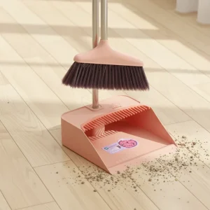 Stainless Steel Broomstick Set with Dustpan for Household Cleaning