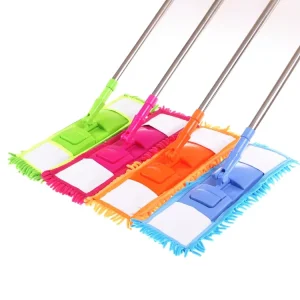 Stainless Steel Chenille Microfiber Floor Mop with Reusable Pad