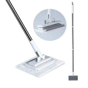 Stainless Steel Disposable Flat Dust Mop with Disposable Wipes for Floor Cleaning