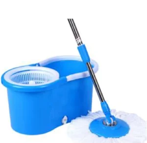 Stainless Steel Flat Mop and Bucket Set with 360° Spin System