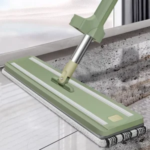 Stainless Steel Flat Mop with 360-Degree Rotating Handle
