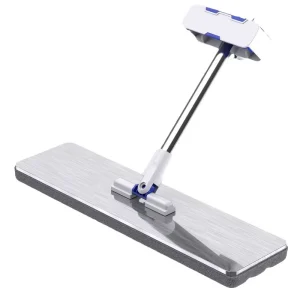 Stainless Steel Flat Mop with Telescopic Handle and Extra-Large Microfiber Head
