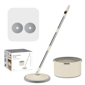 Stainless Steel Floating Spin Mop Cleaner with Dirty/Clean Water Separation Bucket