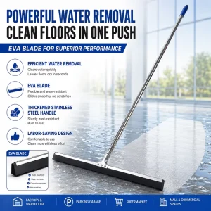 Stainless Steel Floor Scraper with Rubber EVA Squeegee