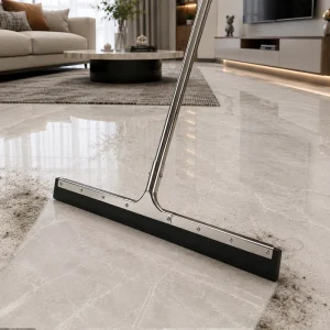 Stainless Steel Floor Squeegee With Straight Handle and EVA Blade, Multi-Size for Hotel Use