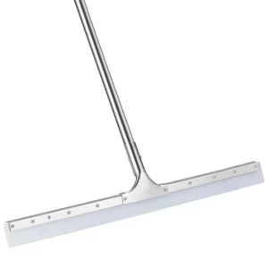 Stainless Steel Floor Squeegee with Stainless Steel Handle and Silicone Wiper