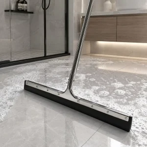 Stainless Steel Floor Squeegee with TPR Blade and Plastic Handle for Floors, Patios, and Glass