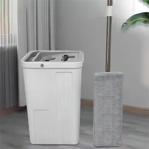 Stainless Steel Rectangle Microfiber Sliding Wringing Quick Absorption Drying Lightweight (<2kg) Easy Squeeze Mop Bucket Set