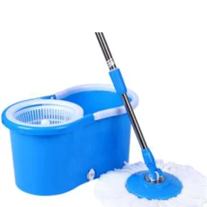 Stainless Steel Round Flat Spin Mop Set with 360-Degree Rotation