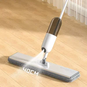 Stainless Steel Spray Mop with Rectangle Microfiber Head, Self-Wringer, Extendable Handle and High Capacity