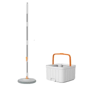 Stainless Steel Telescopic Handle Dual Chamber Water Separation Hands Free Spin Mop Bucket Set for House Cleaning