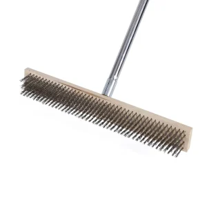 Stainless Steel Wire Brush with Long Handle for Outdoor Floors and Decks