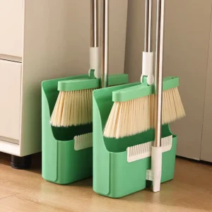 Stand-Up Floor Cleaning Broom and Dustpan Combo Set